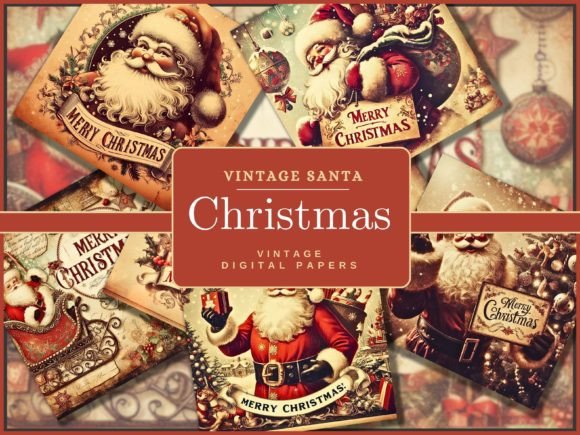 50+ Vintage Christmas Digital Paper Kit: A Designer's Timeless Asset