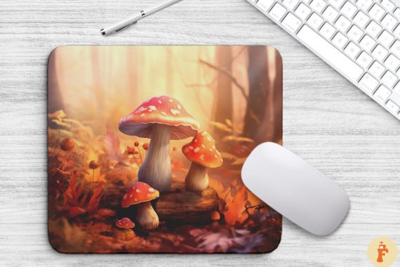 Enchanted Autumn Mushrooms: A Whimsical Design Asset