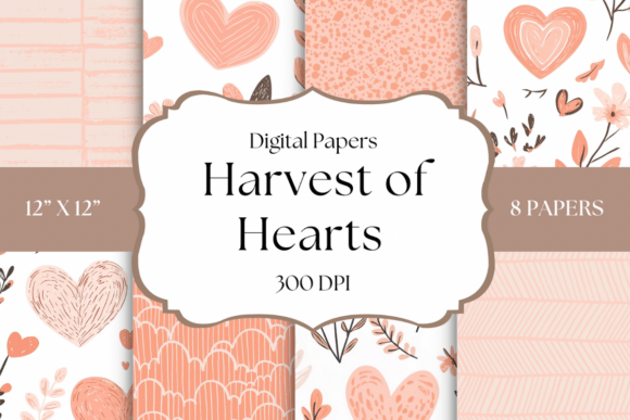 Harvest of Hearts Digital Papers: Autumn Romance for Crafters