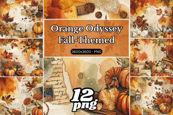 Orange Odyssey Fall-Themed Junk Journal: A Rustic Autumn Journey
