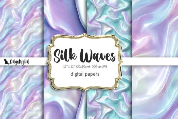 Silk Waves Iridescent Texture Papers for Luxury Design