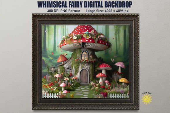 Whimsical Fairy Digital Backdrop: Enchanted Visual Magic